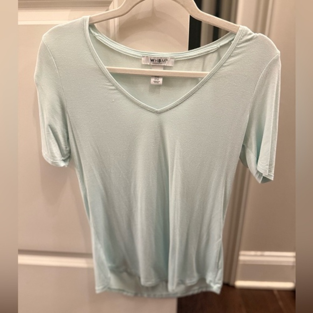 White House Black Market Mint V-Neck Tee Size XS